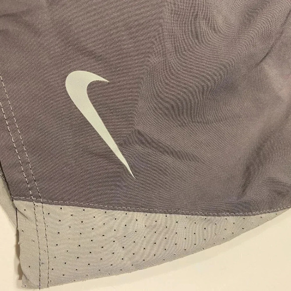Nike Dri FIT Tempo Running Shorts Grey and White with Built-in Lining Polyester - Picture 4 of 9